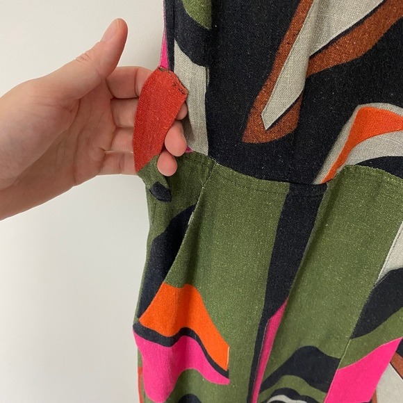 Osklen Foliage Print Maxi Wrap Dress Abstract Print Sleeveless Womens Large - Picture 5 of 10